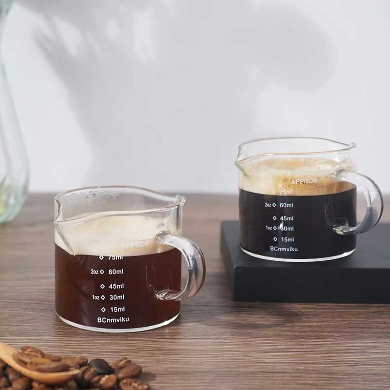 75ML Double Spout Measuring Cup – Clear Glass Measuring Jug for Liquids