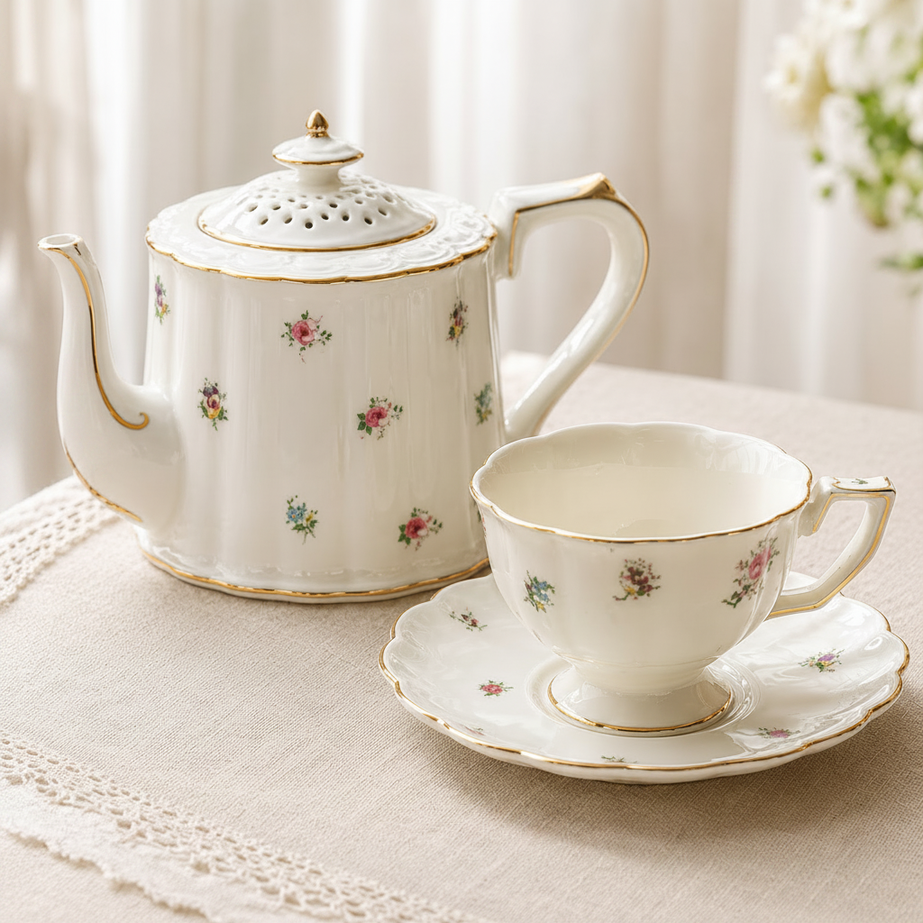The English Tea Set – 1 Teapot, 4 Cups & 4 Saucers