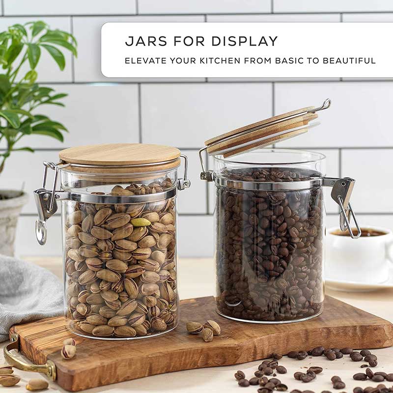 900ml Borosilicate Glass Storage Jar with Bamboo Lid