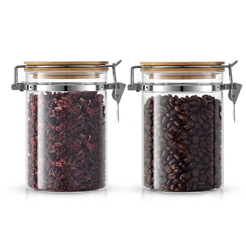 900ml Borosilicate Glass Storage Jar with Bamboo Lid