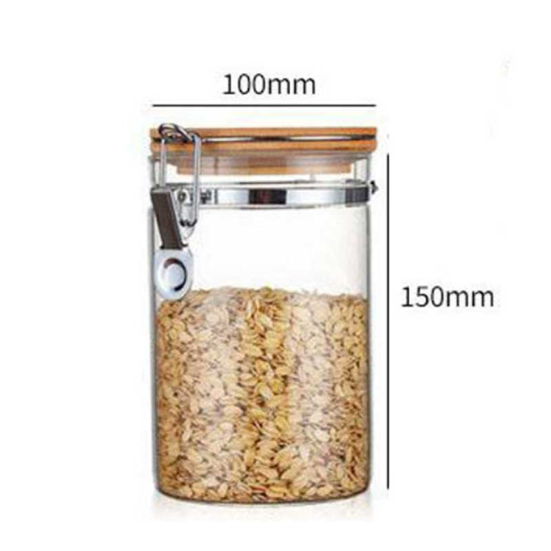 900ml Borosilicate Glass Storage Jar with Bamboo Lid