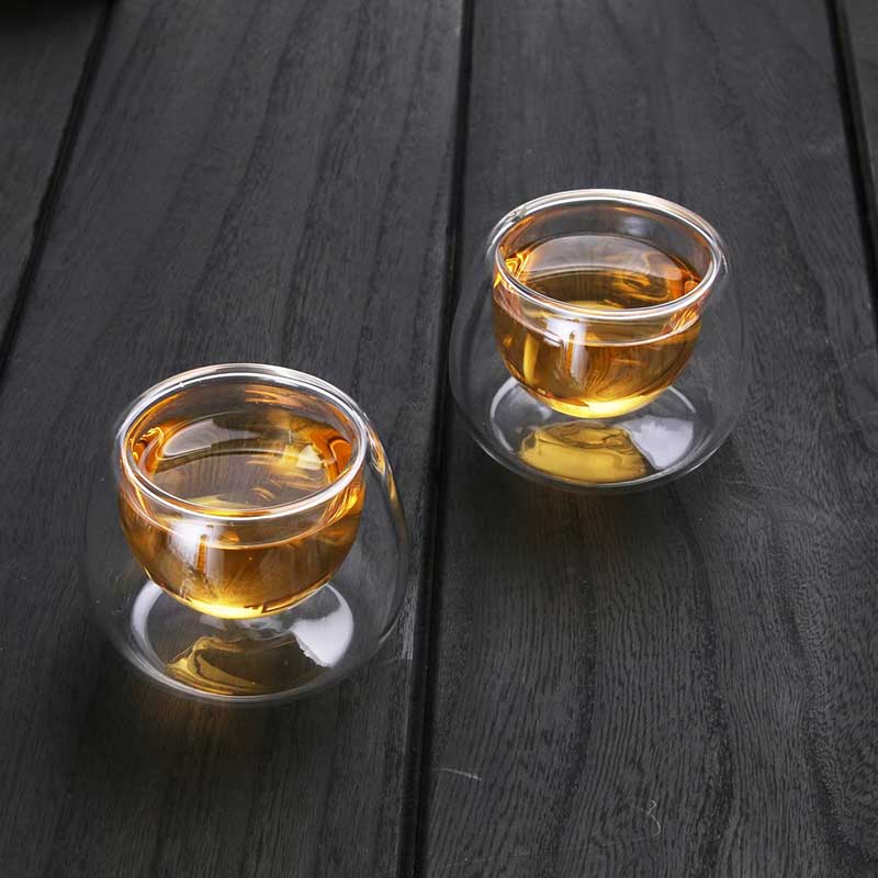 90ml Heat Resistant Double Wall Glass Cup – High Borosilicate Glass for Tea & Espresso