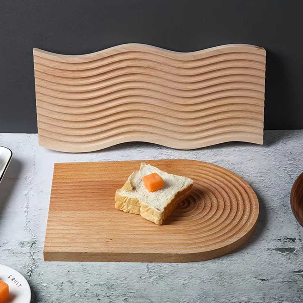 Acacia Wood Engraved Serving Tray Set