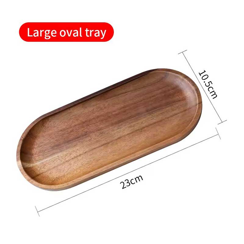 Acacia Wood Serving Tray for Tea, Dessert & Snacks