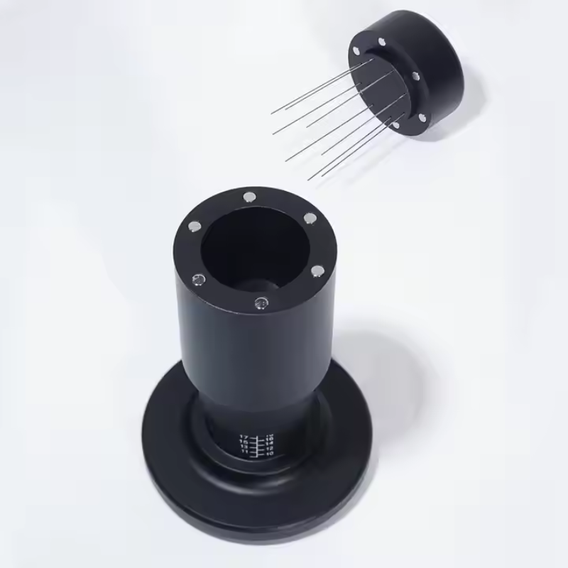 Adjustable Pressure Coffee Tamper – 2-in-1 Barista Tool with WDT Needle (51mm–58mm)