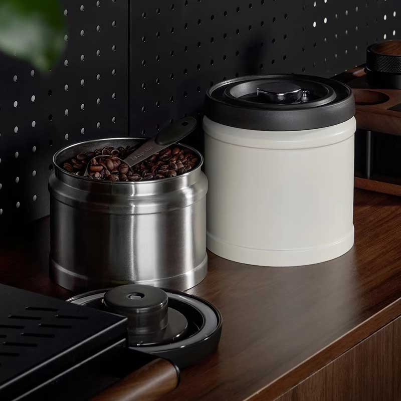 Stainless Steel Airtight Coffee Canister with CO2 Valve