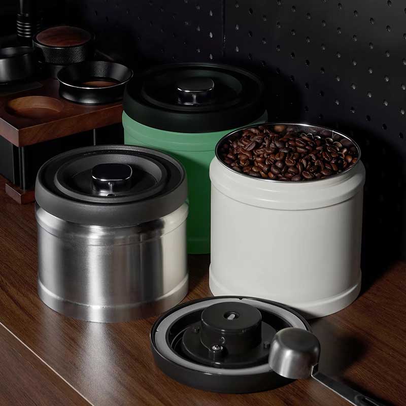 Stainless Steel Airtight Coffee Canister with CO2 Valve