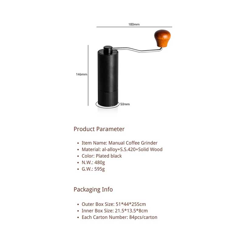 Aluminum Alloy Manual Coffee Grinder