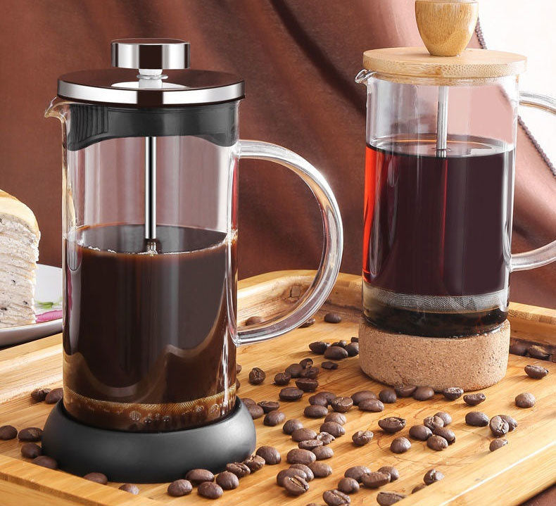 Elegant Borosilicate Glass French Press Coffee – French Style Brewer with Sleek Filter Design