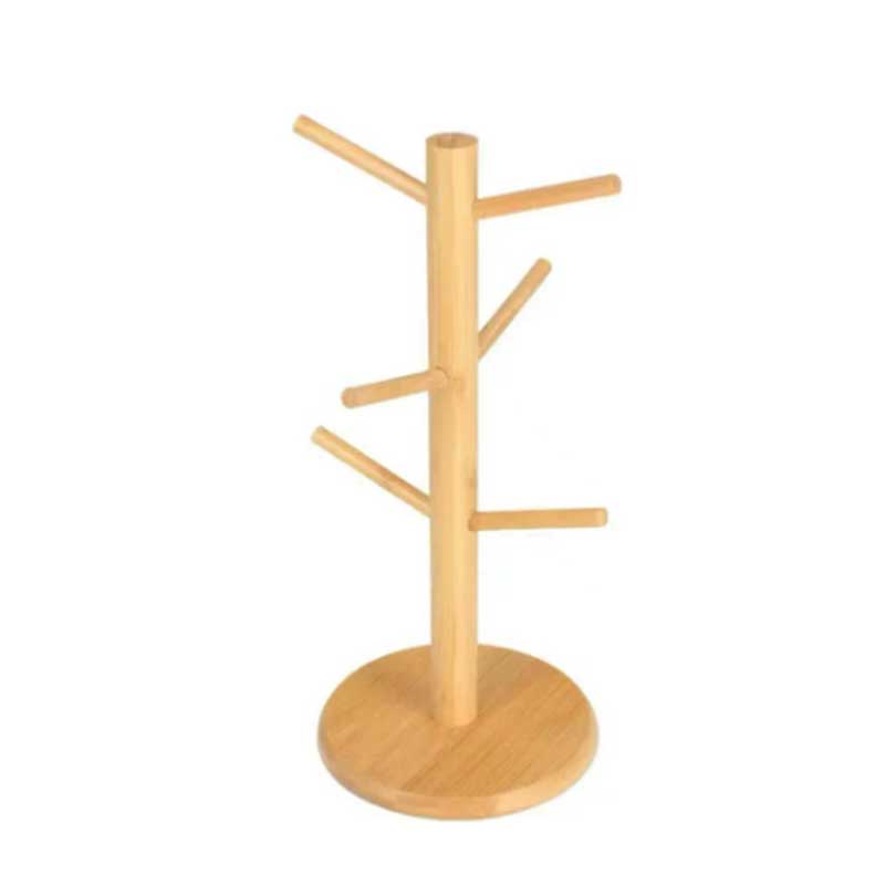 Bamboo Mug Holder Tree with 6 Hooks