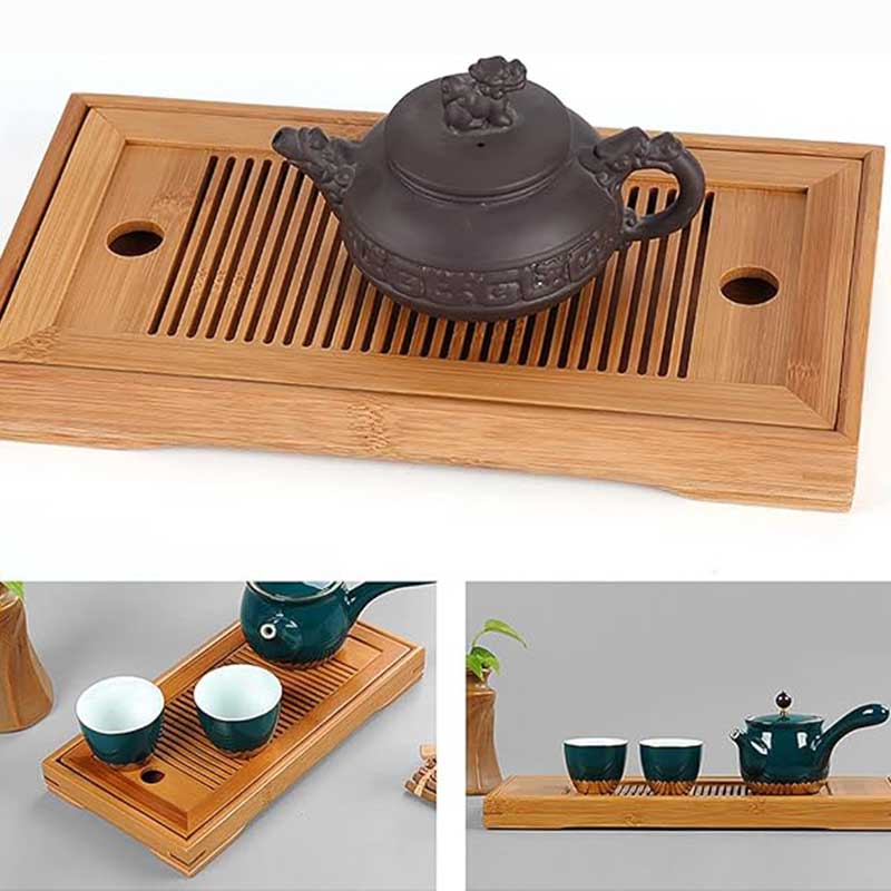 Bamboo Serving Tray for Tea, Coffee & Snacks