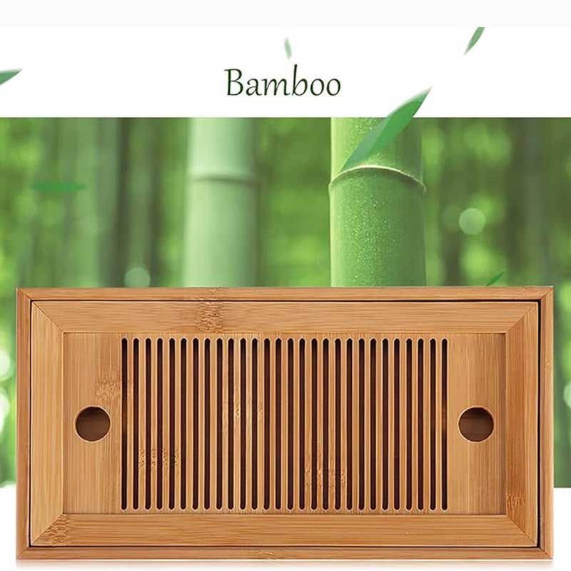 Bamboo Serving Tray for Tea, Coffee & Snacks