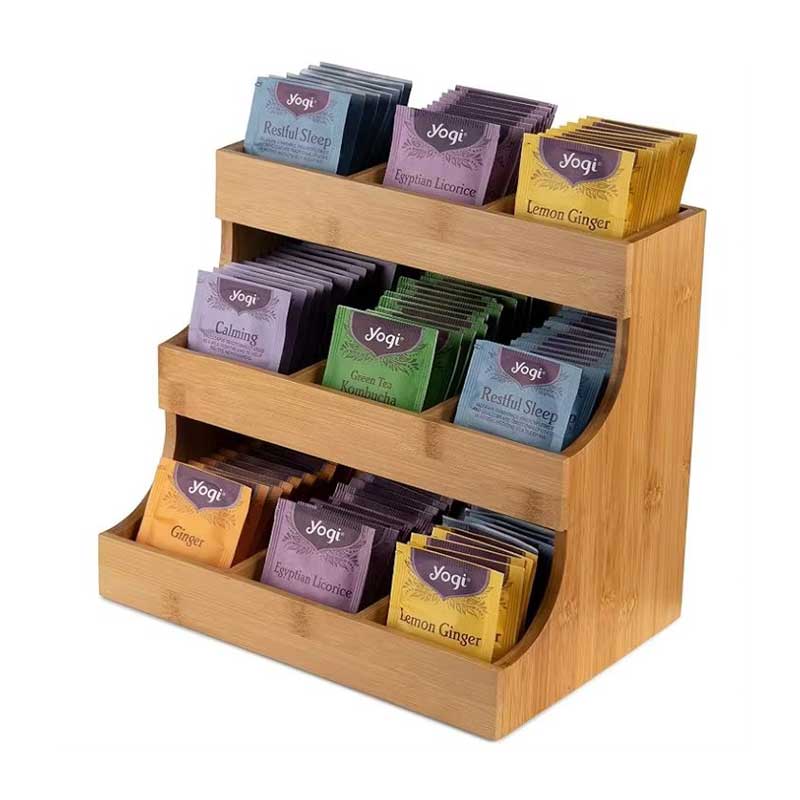 Bamboo Tea Bag Organizer with 3-Tier Storage Coffee&Co.