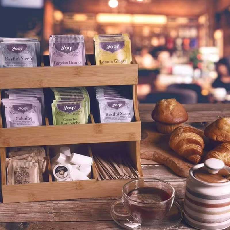 Bamboo Tea Bag Organizer with 3-Tier Storage Coffee&Co.
