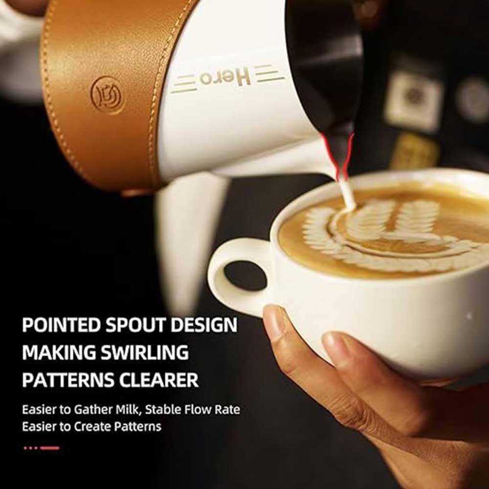 Milk Frothing Pitcher 450ml – Latte Art Jug Insulated Grip | ZeroHero