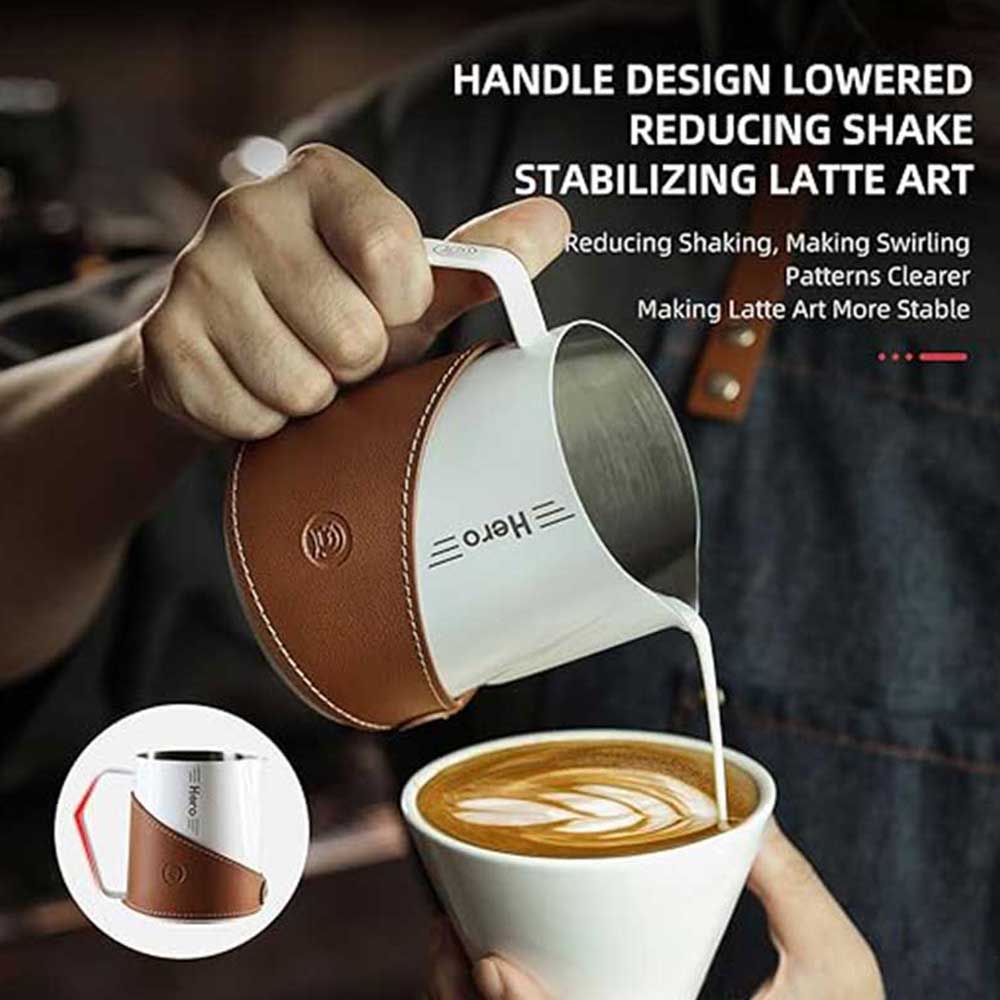 Milk Frothing Pitcher 450ml – Latte Art Jug Insulated Grip | ZeroHero