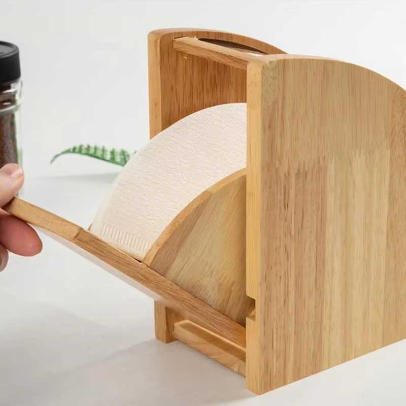 Beech Wood Coffee Filter Holder with Acrylic Lid