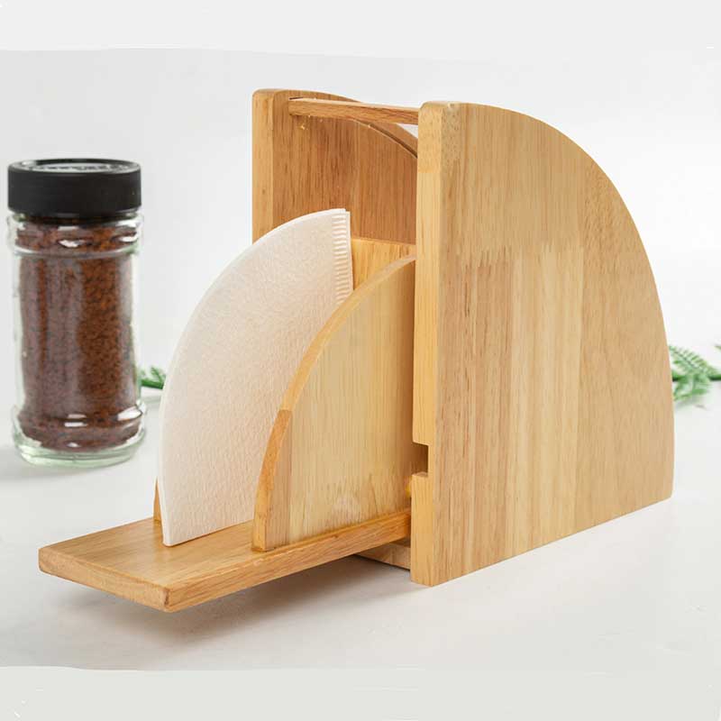 Beech Wood Coffee Filter Holder with Acrylic Lid