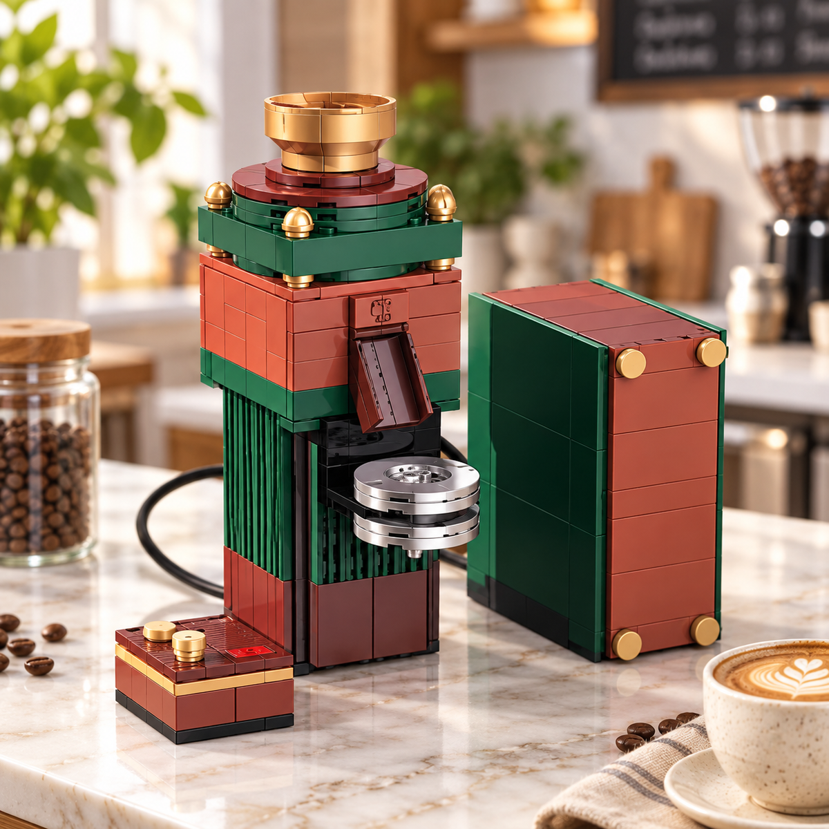 Midsummer Green Coffee Grinder Building Blocks – 408+ Pieces