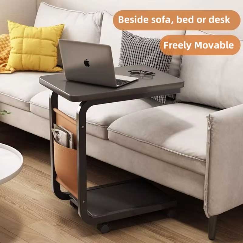 C-Shaped Sofa Table – Rolling Coffee & Laptop Side Table Coffee&Co.
