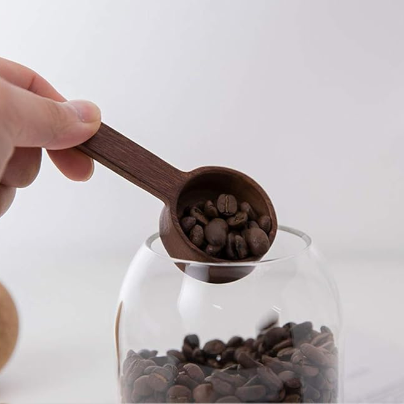 CISHNOU Wooden Coffee Scoop – Tablespoon Measuring Spoon for Ground Coffee, Tea, and Kitchen Use