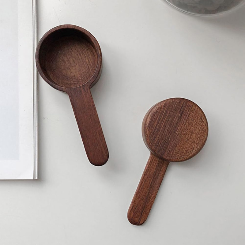 CISHNOU Wooden Coffee Scoop – Tablespoon Measuring Spoon for Ground Coffee, Tea, and Kitchen Use