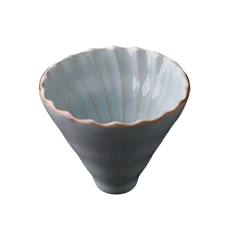 Ceramic Conical Coffee Filter Cup – Single Hole Hand-Brewed Dripper with Threaded Design