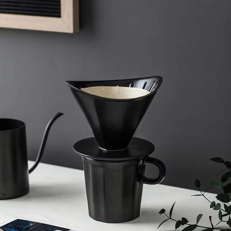 Ceramic Drip Coffee Maker – Black Coffee Filter Cup for Home, Hotel, or Office Use