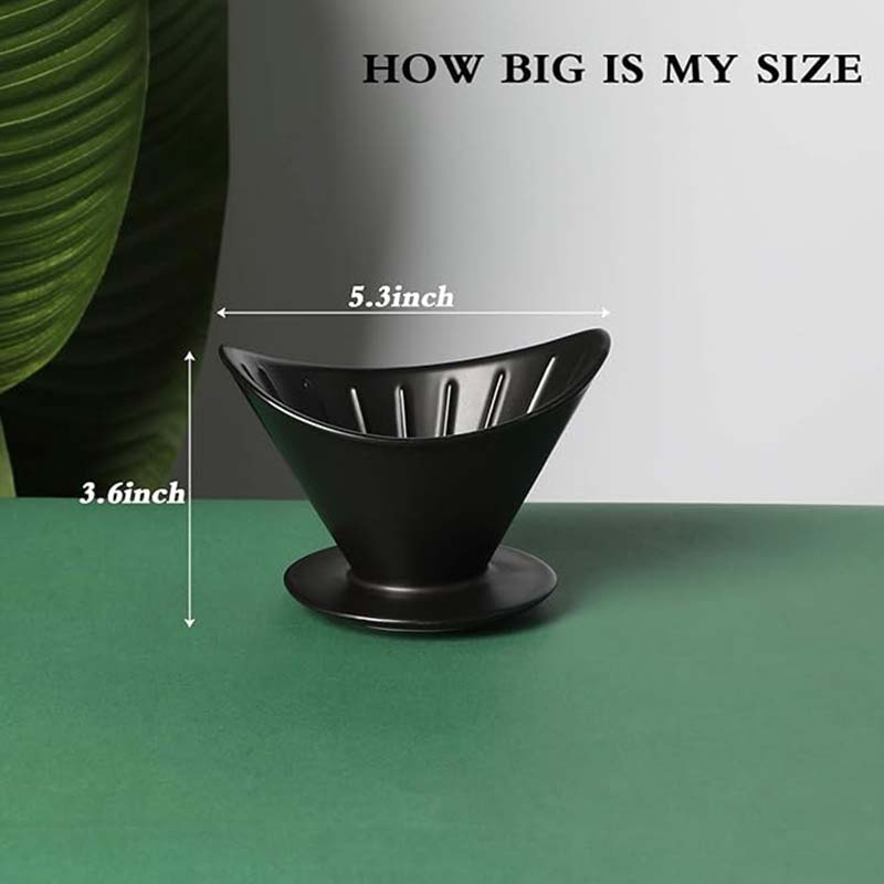 Ceramic Drip Coffee Maker – Black Coffee Filter Cup for Home, Hotel, or Office Use