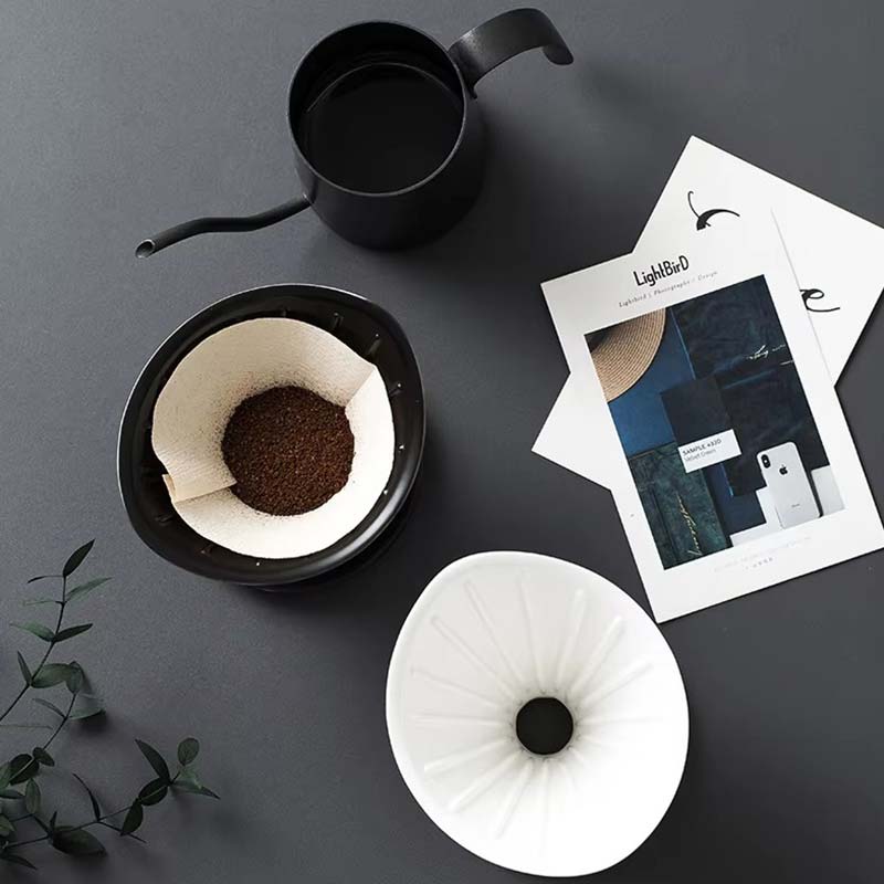 Ceramic Drip Coffee Maker – Black Coffee Filter Cup for Home, Hotel, or Office Use
