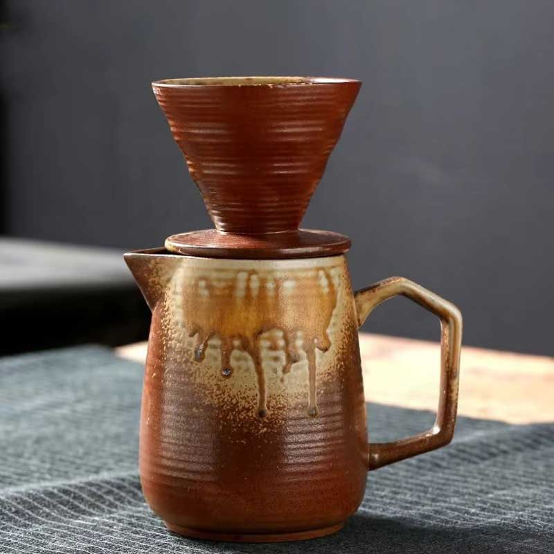 Vintage Ceramic Pour Over Coffee Maker Set