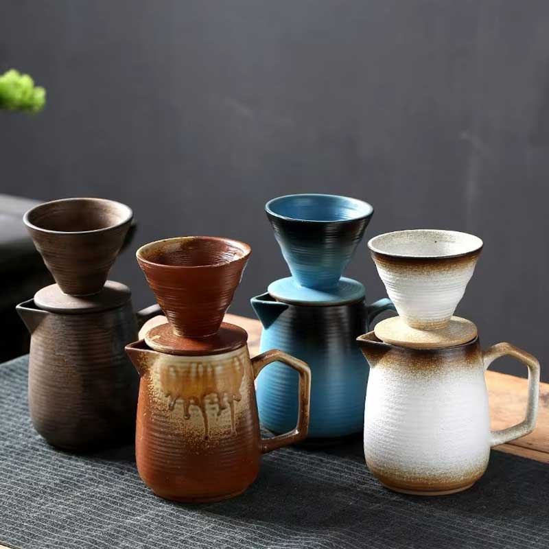 Vintage Ceramic Pour Over Coffee Maker Set