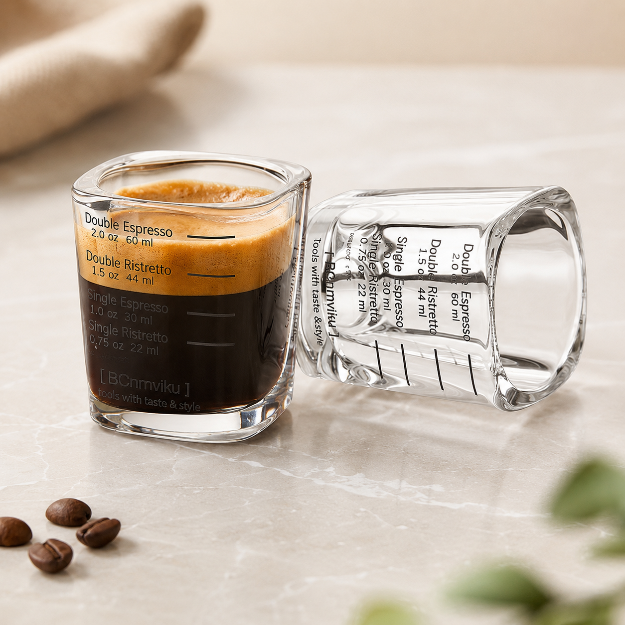 Premium 75ML Crystal Espresso Shot Glass Set – Pack of 6 Clear Cups Coffee&Co
