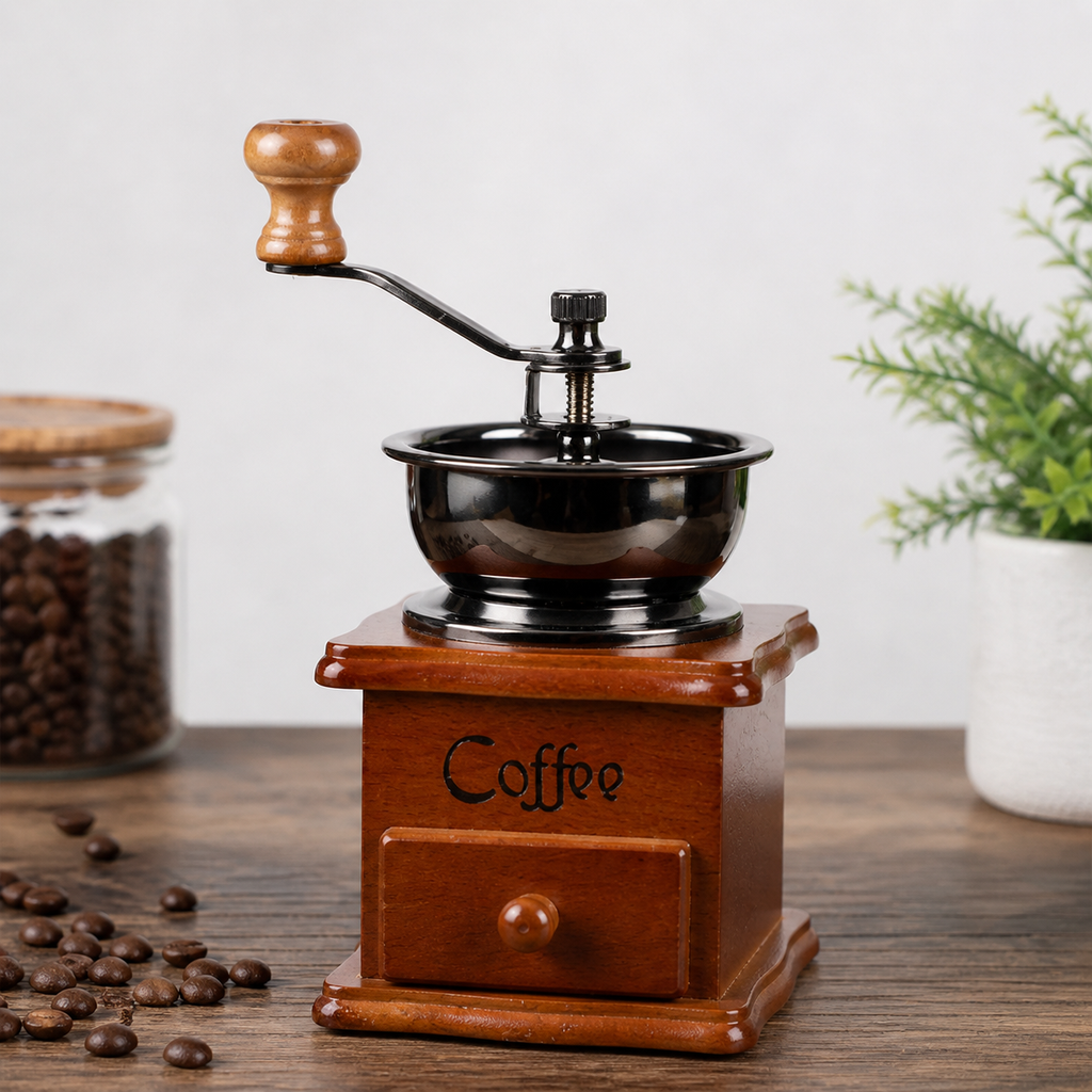 Manual Coffee Bean Grinder – Durable Hand Crank Coffee Grinding Equipment for Home Brewing