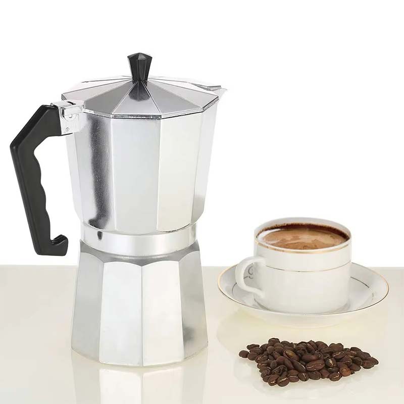 Classic Italian Moka Pot Espresso Coffee Maker – High Quality Aluminum with Pressure Valve for Stovetop and Induction Use