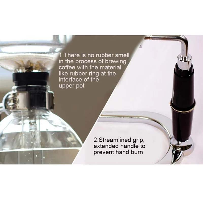 Classic Style Syphon Coffee Maker with Handle – Health-Friendly Coffee Brewing Kit