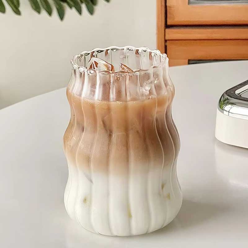 Cloud Shaped Clear Glass Cup – Heat-Resistant Mug for Milk, Iced Coffee, Juice, and Lattes