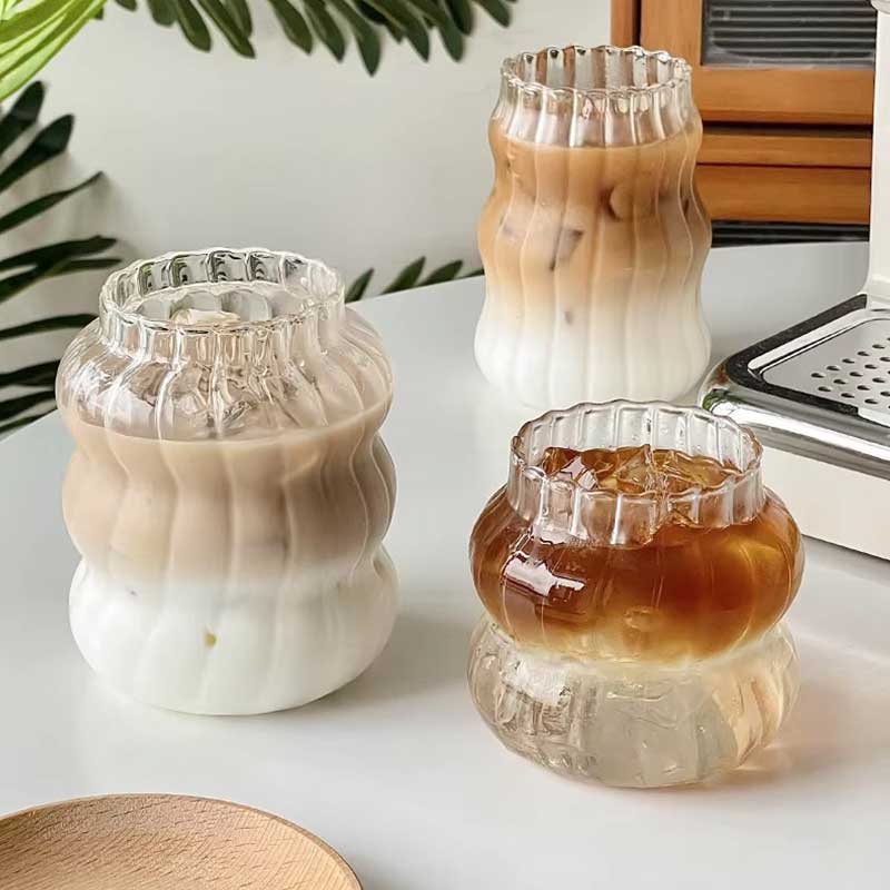 Cloud Shaped Clear Glass Cup – Heat-Resistant Mug for Milk, Iced Coffee, Juice, and Lattes