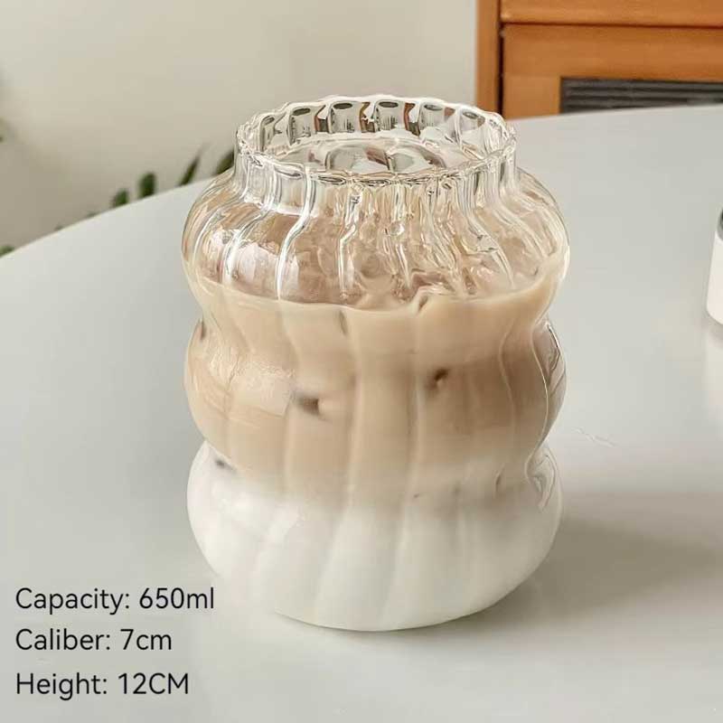 Cloud Shaped Clear Glass Cup – Heat-Resistant Mug for Milk, Iced Coffee, Juice, and Lattes