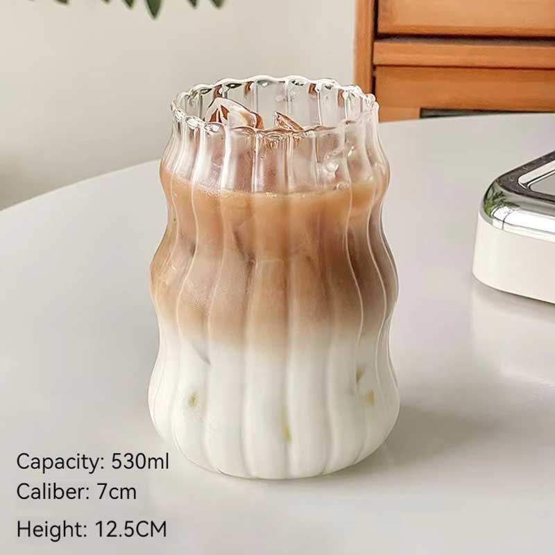 Cloud Shaped Clear Glass Cup – Heat-Resistant Mug for Milk, Iced Coffee, Juice, and Lattes