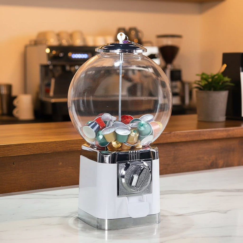 Premium Coffee Capsule Dispenser & Organizer – Glass Storage Stand for Nespresso Capsules