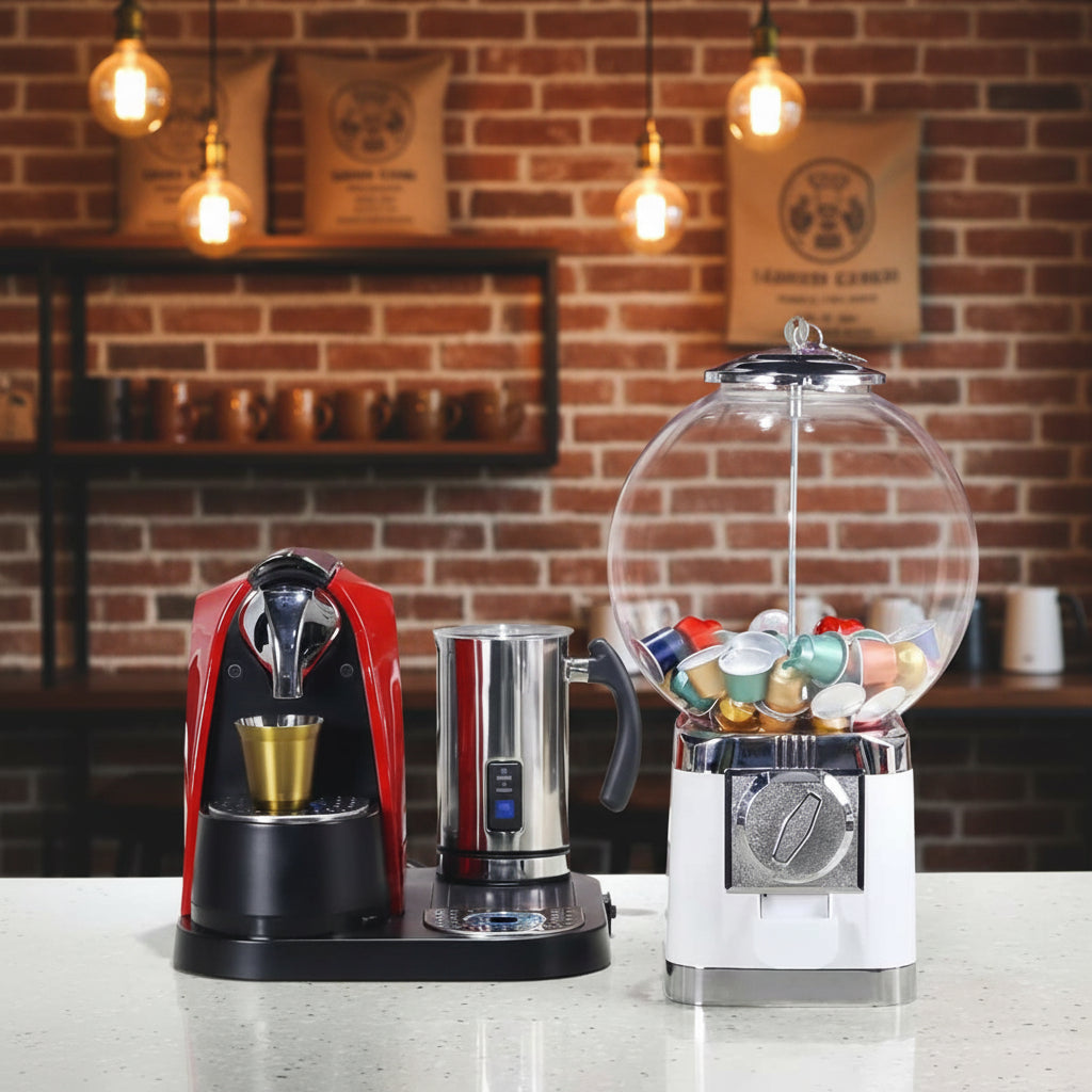 Premium Coffee Capsule Dispenser & Organizer – Glass Storage Stand for Nespresso Capsules