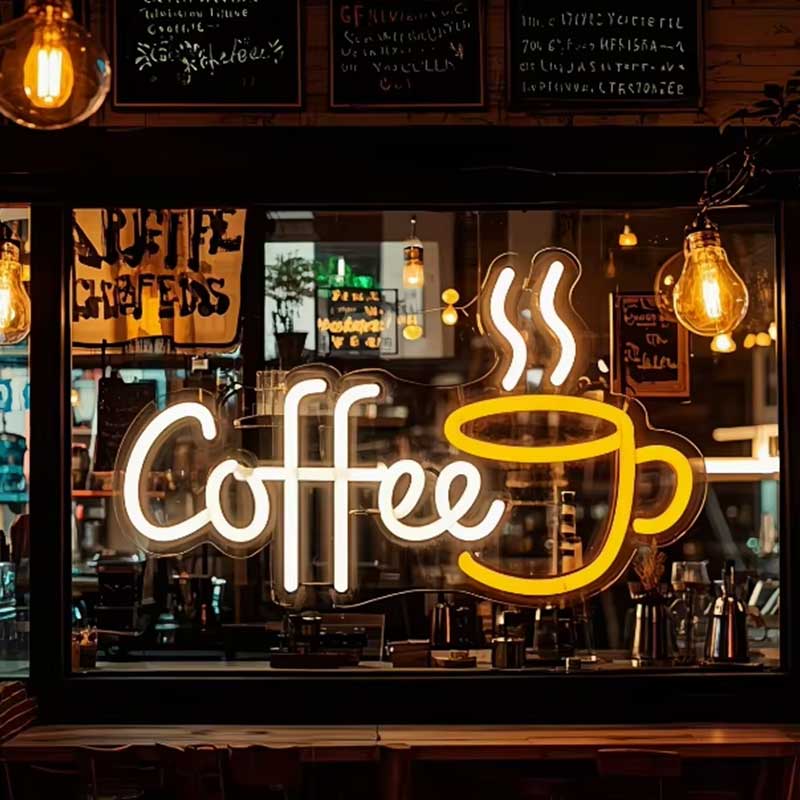 Coffee LED Neon Sign – Modern Café Wall Light for Coffee Lovers & Home Bars