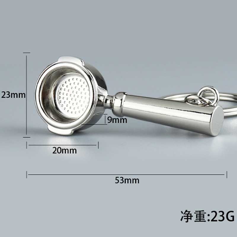 Coffee Portafilter Keychain – Durable Alloy Pendant for Coffee Lovers, Ideal for Keys or Bags