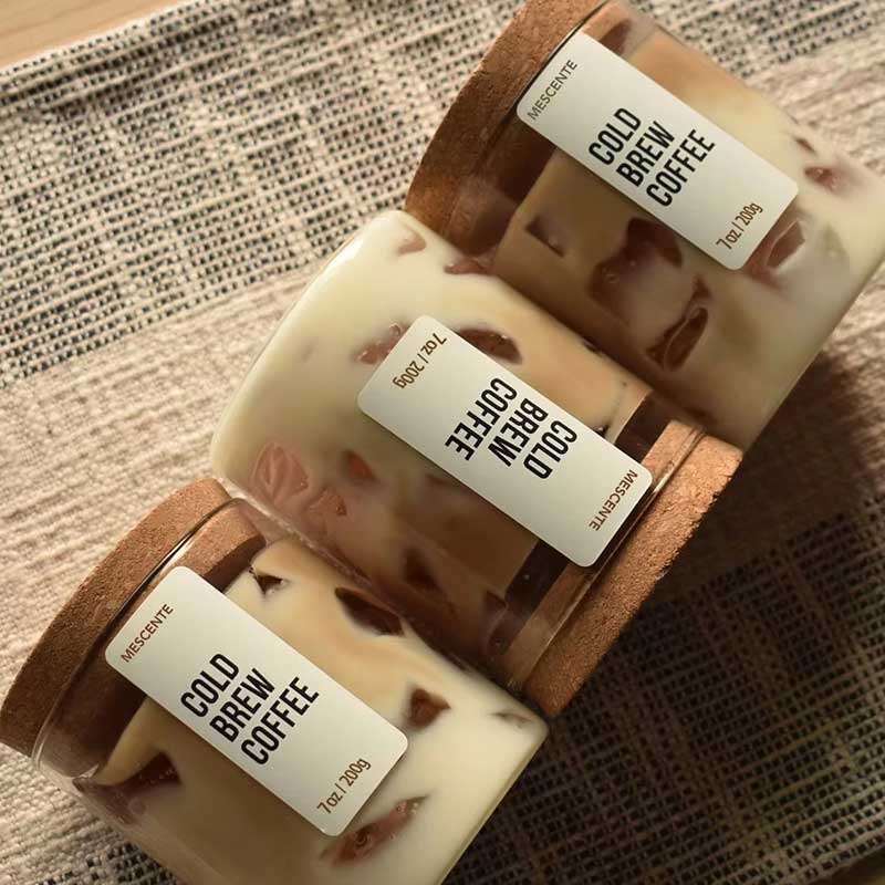 Cold Brew Coffee Aroma Soy Candle – Minimal Glass Cup with Wooden Lid