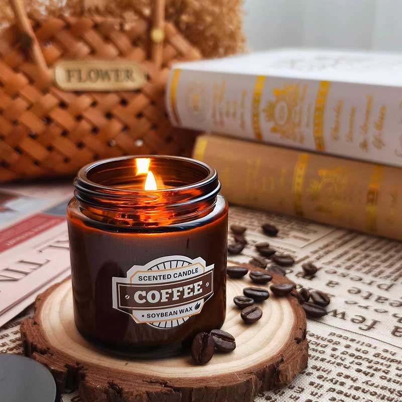Coffee Scented Soy Candle – 60+ Hour Burn in Glass Jar