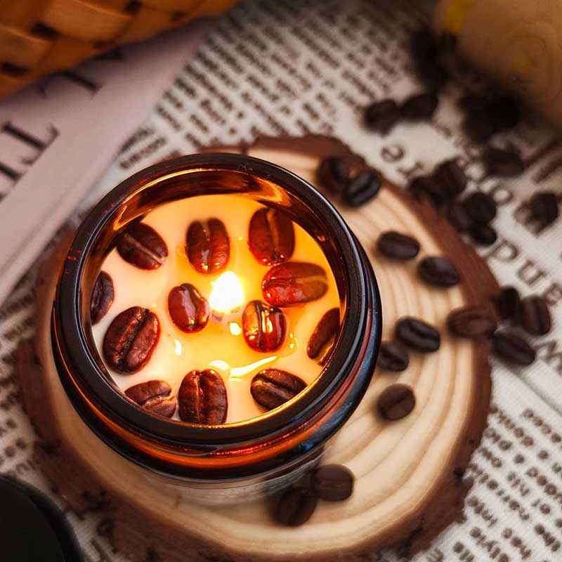 Coffee Scented Soy Candle – 60+ Hour Burn in Glass Jar
