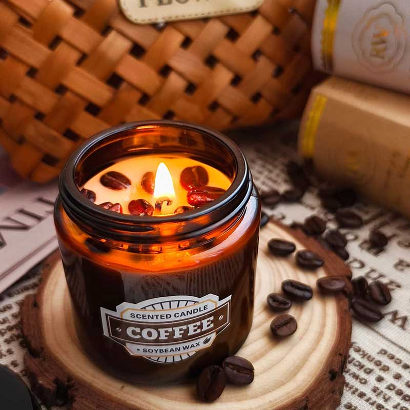 Coffee Scented Soy Candle – 60+ Hour Burn in Glass Jar
