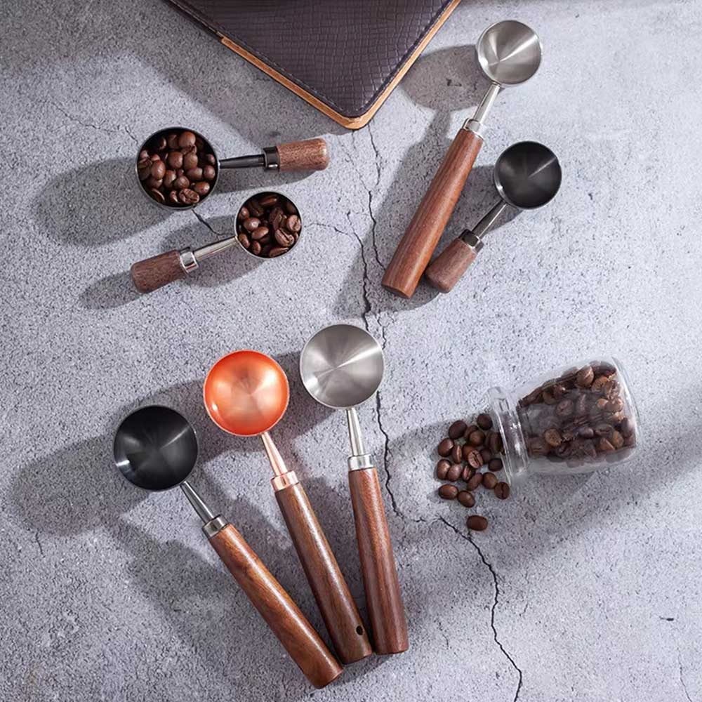 Stainless Steel Coffee Scoop with Walnut Handle