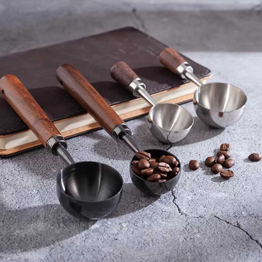 Stainless Steel Coffee Scoop with Walnut Handle
